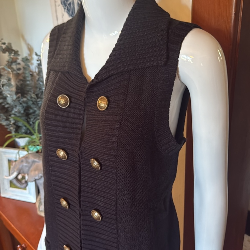 NWT Style&Co size small brown Sleeveless Double-Breasted sweater